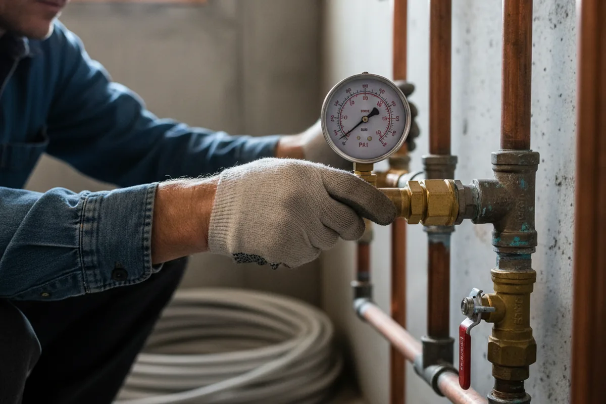 Pressure testing a repaired line during Water Line Repair in Balch Springs